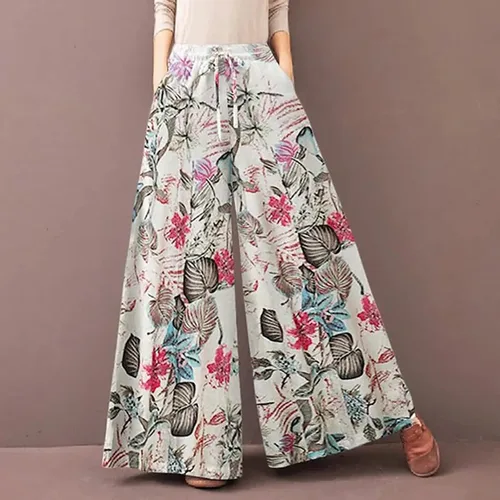 Vista 2 de SERYU Palazzo - Pantalones holgados de algodón y lino para mujer