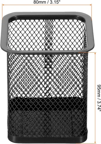 Vista 2 de PATIKIL Soporte de malla para bolígrafos, paquete de 2 soportes para lápices, cesta para lápices, organizador de casilleros de tazas, soporte