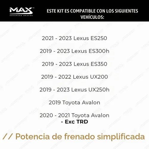 Vista 2 de Max Advanced Brakes Kit de freno delantero y trasero para Toyota Camry