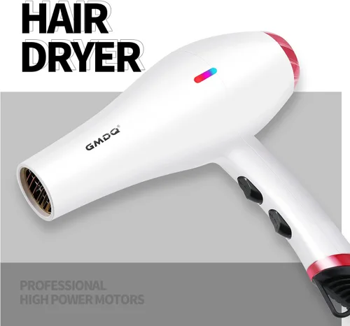 Vista 9 de 【Pantalla inteligente】Secador de pelo profesional 2000 iónico de alta potencia con motor de CA de secado rápido para cabello grueso 4C con accesorio