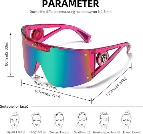 Vista 2 de Bevi Lentes de sol deportivos polarizados con marco TR90 duradero y flexible ultraligero para hombres y mujeres correr conducir ciclismo
