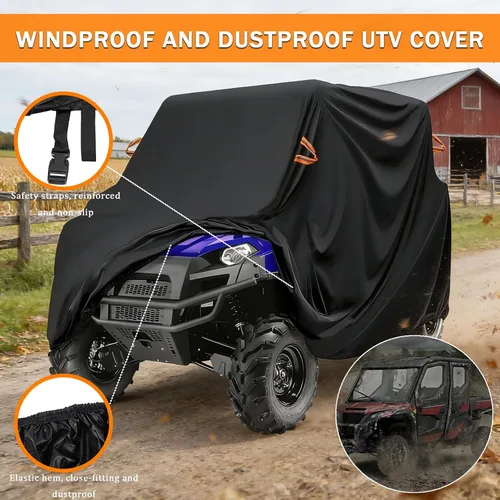 Vista 4 de UTV Cover Waterproof Heavy Duty for Kawasaki Teryx KRX4 1000 4 SEAT, 2-6 Seater All Weather Side by Side Cover Outdoor Storage All-Season Dust