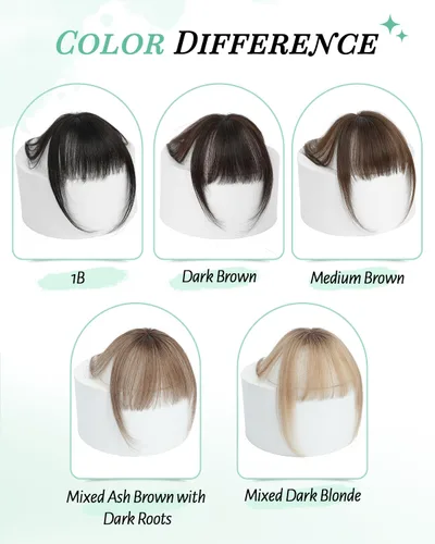 Vista 6 de Flequillo con Clip, Flequillo de Cabello con Clip, Flequillo Falso, Flequillo con Clip, Flequillo con Clip de Cabello Humano Real, Postizos Ombre