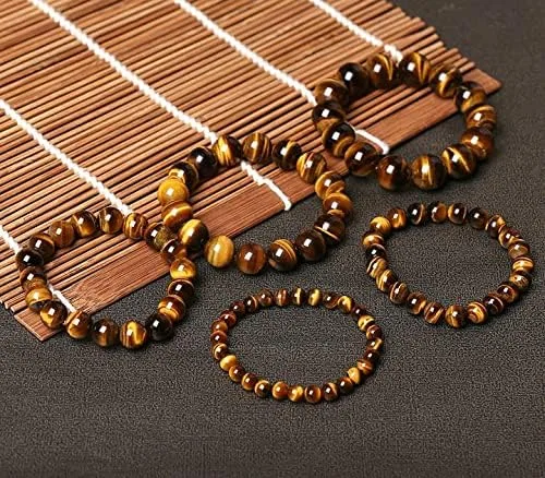 Vista 6 de HUYHOAT - Pulseras y brazalete de piedra natural 5A de ojo de tigre para mujeres y hombres, pulseras de cuentas de regalo, pulseras 7D3AI (0.630in)