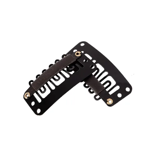 Vista 4 de MapofBeauty 50 pinzas para peluca para extensión de cabello de metal 6 dientes en forma de U, accesorios para postizo (negro)