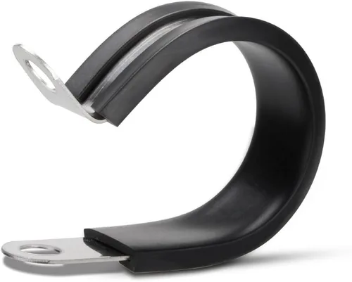 Vista 7 de LOKMAN Paquete de 12 abrazaderas de 1 pulgada de acero inoxidable para cables, abrazadera metálica aislada con acolchado de goma, soporte de tubo