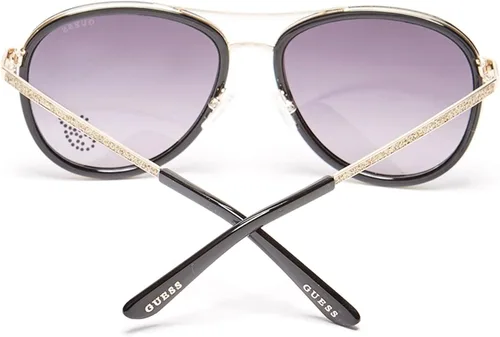 Vista 3 de GUESS Factory Gafas de sol para mujer con diamantes de imitación G Aviator
