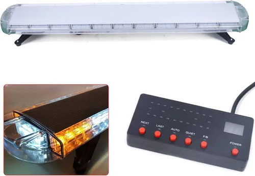 Vista 8 de Luz estroboscópica de emergencia de 51 pulgadas, 21 modos intermitentes, tira estroboscópica de 96 LED con interruptor de pantalla digital, barras
