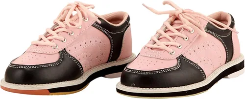 Vista 2 de LIPPAN Zapatos de boliche de cuero transpirable para mujer, antideslizantes, cómodos