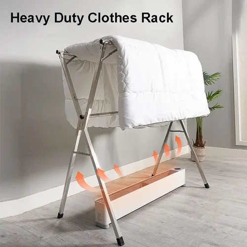 Vista 2 de Perchero de secado de ropa para interiores, estantes plegables para colgar, estante compacto para un fácil almacenamiento, gran capacidad para ropa