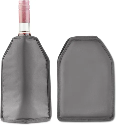 Vista 7 de Funda para enfriador de vino de gel sólido, enfriador de botellas reutilizable, color negro