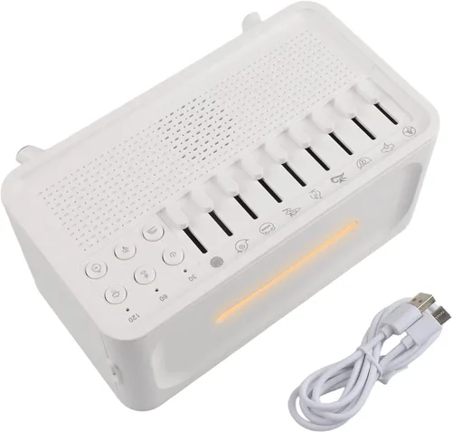 Vista 5 de Humidificador blanco de la máquina del ruido con el difusor del aroma y la luz de la noche para la relajación y la ayuda del sueño, blanco