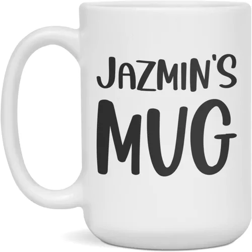 Vista 3 de Custom personalized Jazmin's mug unique gift, 11-Ounce White