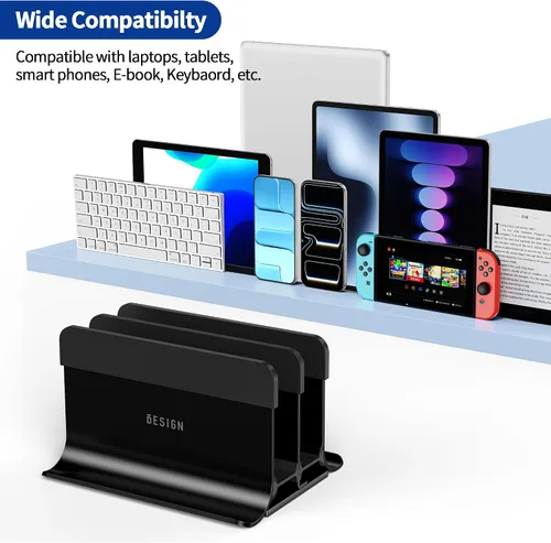 Vista 3 de BESIGN LS13 Soporte Vertical para Laptop para Escritorio, Soporte de Escritorio 4 en 1 para Laptops, Tabletas, Teléfonos Inteligentes