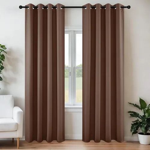 Vista 95 de Joydeco - Juego de 2 paneles de cortinas opacas de 63 pulgadas, 2 cortinas largas con aislamiento térmico burg, cortinas de oscurecimiento
