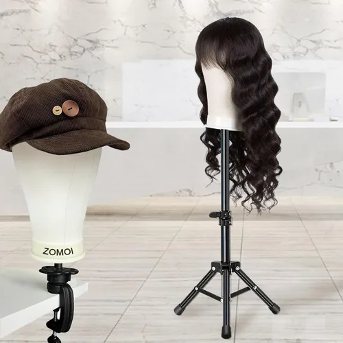 Vista 3 de Cabeza de maniquí para pelucas con gorras de peluca, pasadores en T