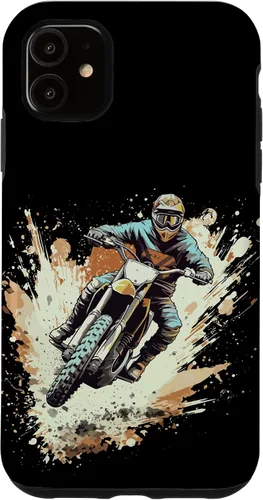 Vista 5 de Carcasa gráfica para iPhone 15 Dirt Bike Rider Motocross Racing Motocicleta