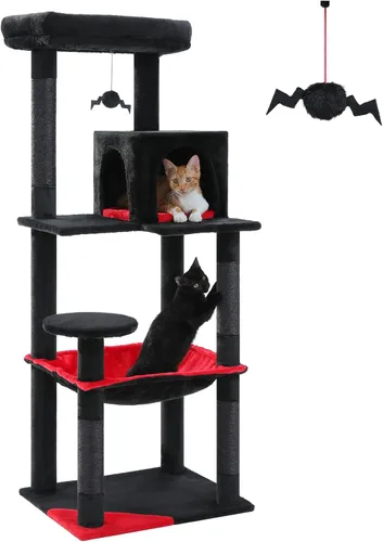 Vista 10 de PETEPELA Árbol de gato de 69 pulgadas de alto para gatos grandes de interior, torre para gatos adultos con hamaca grande, torre de árbol trepador