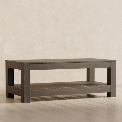 Vista 9 de Maven Lane Paulo - Mesa de centro rectangular de 18 pulgadas con almacenamiento, madera maciza marrón, ideal para sala de estar y sala de estar