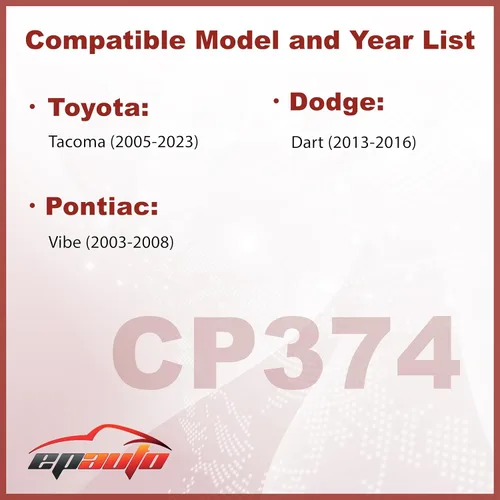 Vista 2 de EPAuto CP374 (CF10374) El filtro de aire de cabina incluye reemplazo de carbón activado para Toyota Tacoma (2005-2021), Dodge Dart (2013-2016)