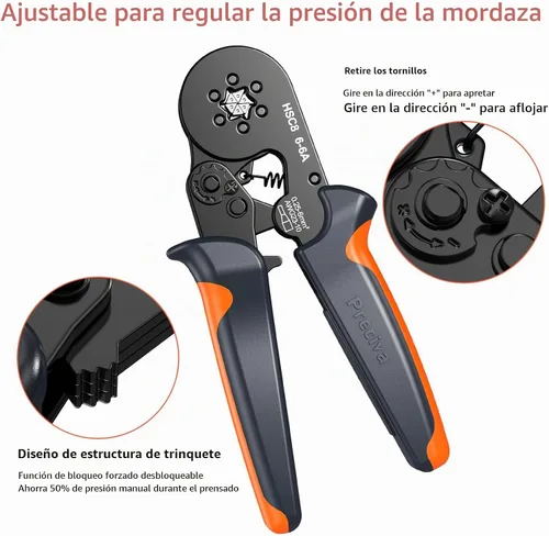 Vista 6 de Kit de herramientas de crimpado de ferrules Preciva con 1900 piezas de conectores de alambre, kit de crimpado de terminales de alambre de trinquete
