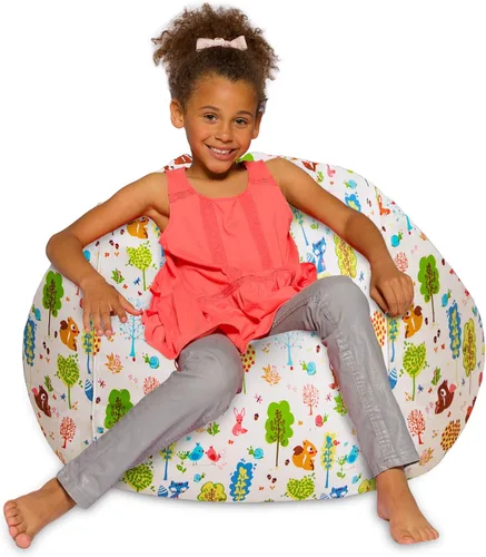 Vista 40 de Posh Beanbags - Sillón puff XL, 48 pulgadas, tela de lona para colorear - Mundo divertido Azul Rey Sólido