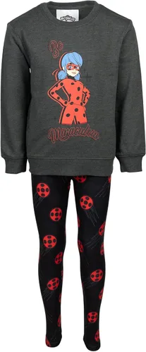 Vista 5 de Miraculous Cat Noir Ladybug - Conjunto de sudadera y leggings de rizo francés para niñas pequeñas a grandes