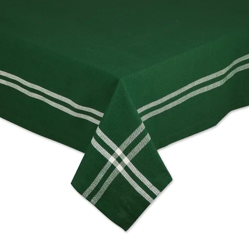 Vista 29 de DII - Mantel para mesa de comedor, estilo rústico, colección de manteles con rayas estilo francés, 60 x 84 pulgadas, color gris pardo/rojo