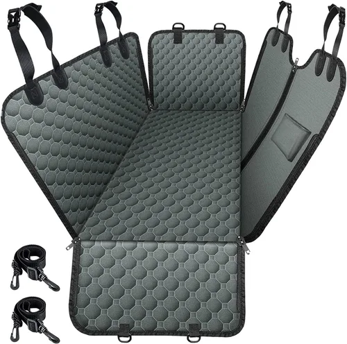 Vista 23 de Mancro Funda de asiento de automóvil para perro para asiento trasero, 2026 mejorada 600D, resistente, impermeable y resistente a los arañazos