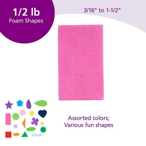 Vista 2 de Colorations Cubo de espuma divertida con formas de material multicolor para artes y manualidades para niños (1/2 libra)