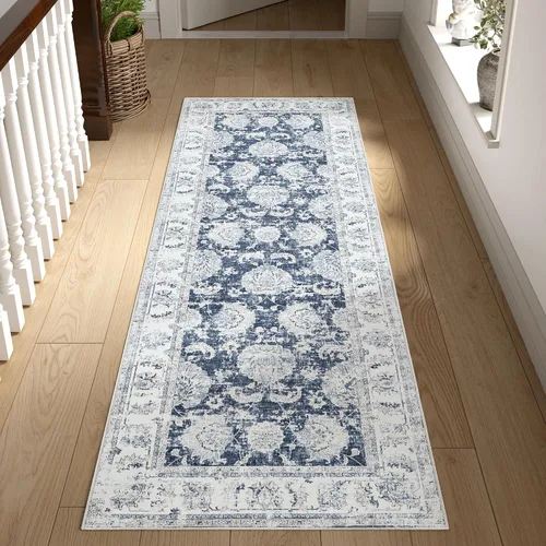 Vista 59 de jinchan Fiora - Alfombra lavable de área pequeña, alfombra de entrada floral de medio círculo de 2 x 3, tapete de media luna de pelo bajo, suave