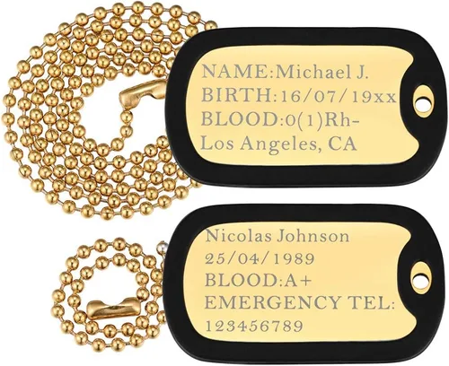 Vista 3 de U7 Collar con foto personalizada para hombres y mujeres, joyería de regalo personalizada de acero inoxidablechapado en oro, colgante de placa