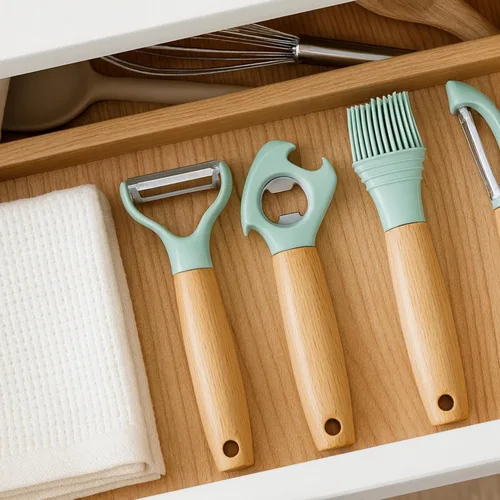 Vista 4 de Beille Utensilios de cocina para hornear Suministros de preparación de comidas Gadgets Set de herramientas pastel 4pc