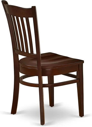Vista 15 de East West Furniture ANGR3-MAH-W - Juego de comedor de 3 piezas para espacios pequeños que contiene una mesa de comedor redonda con pedestal y 2