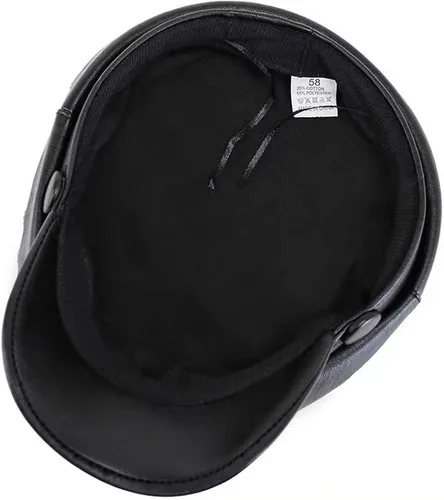 Vista 5 de Brcus Gorra de boina con punta de marinero para mujer de Yate de PU Newsboy Cabbie Baker Boy