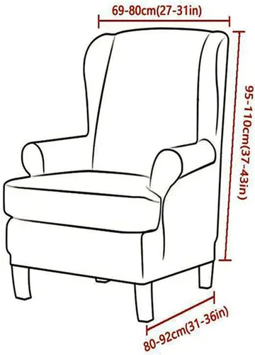 Vista 6 de PEKJI Fundas de silla con respaldo de alas de Navidad, fundas antideslizantes para sillón con respaldo de alas (A01)