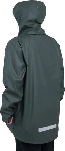 Vista 2 de Chaqueta impermeable para hombre, impermeable y ligero con capucha, Verde(Military Green)
