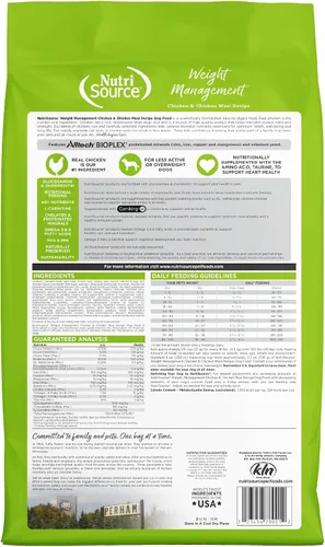 Vista 2 de NutriSource Alimento seco para perros para control de peso, proteína de pollo, 12 libras Granos inclusivos, probióticos y prebióticos apoyo