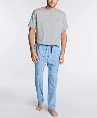 Vista 2 de Nautica mens Soft Woven 100% Cotton Elastic Waistband Sleep Pajama Pant