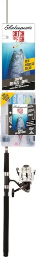 Vista 28 de Shakespeare Catch More Fish Spinning Reel and Fishing Rod Combo with Kit rojo - mediano