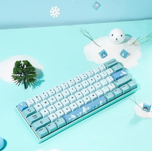 Vista 6 de BOYI 61 Mini RGB con cable 60% teclado mecánico intercambiable en caliente, teclas de sublimación PBT NKRO teclado programable tipo C