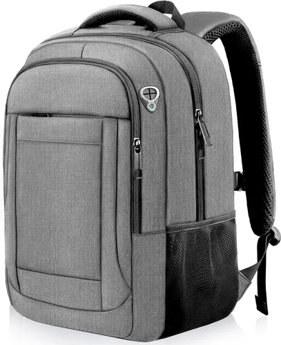 Vista 8 de Mochila grande de viaje para laptop de 17 pulgadas, mochila de laptop aprobada por aerolíneas, mochila antirrobo para negocios, delgada