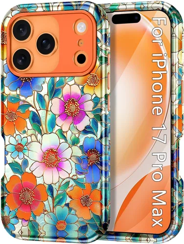 Vista 32 de Btscase Funda compatible con iPhone 17 de 6.3 pulgadas 2025, patrón de mármol 3 en 1, resistente a prueba de golpes, cuerpo completo, policarbonato