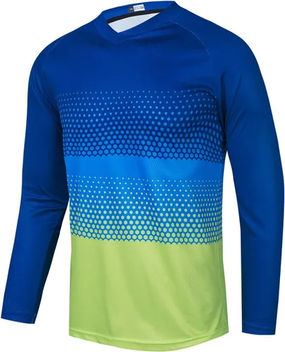 Vista 48 de Hotlion Camiseta de ciclismo para hombre, manga larga, MTB Motocross, ropa de carreras todoterreno