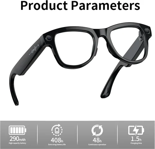 Vista 5 de Lentes inteligentes AI con estabilización de cámara, grabación de video POV de 8 MP, traducción AI en tiempo real, asistente inteligente