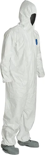Vista 2 de DuPont Tyvek 400 TY122S Buzo de seguridad desechable, con protector de botas, XL, paquete de 25