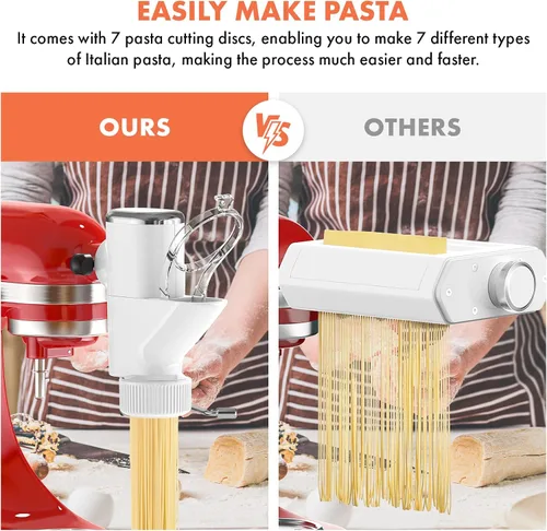 Vista 4 de COFUN Gourmet - Accesorio de prensa de pasta para batidora de pie KitchenAid