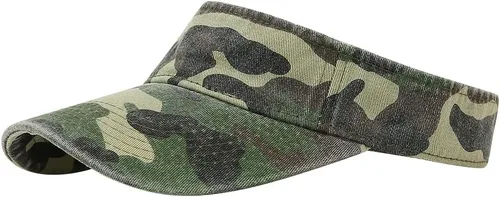 Vista 9 de Gorras Deportivas con Visera Solar de Algodón con Parte Superior Abierta para Hombres y Mujeres Verde militar