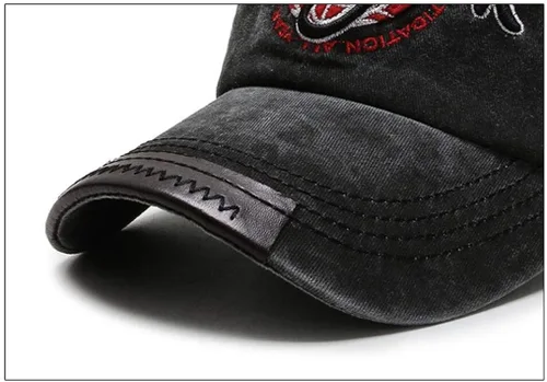 Vista 8 de XibeiTrade Gorra de béisbol retro de Nueva York de algodón con ala de cuero para deportes al aire libre