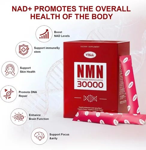 Vista 7 de Suplemento NMN 30,000 mg contiene TMG, resveratrol, NR-ribosa y PQQ adecuado para hombres y mujeres NAD+ natural antienvejecimiento, energía